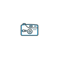 Photo Camera icon design. Photography and video icon line vector illustration
