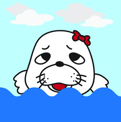 seal in the sea