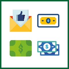 4 send icon. Vector illustration send set. email and money icons for send works