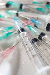 Syringes close up