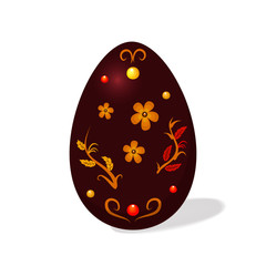 Easter eggs decorated ethnic pattern, isolated on white background