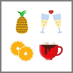 4 piece icon. Vector illustration piece set. chocolate and orange icons for piece works