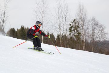 skier on a mountain slope