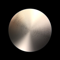 Metal Gold Button Icon Disk Template Realistic