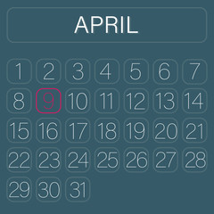 Calender Page April 9
