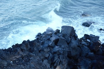 Mediterranean sea at Santorini Greek island 