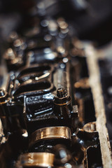 Fototapeta na wymiar engine valve in oil