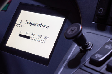bus control panel, engine temperature.