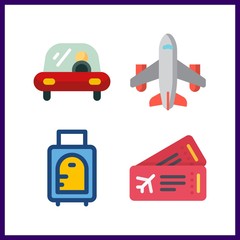 4 plane icon. Vector illustration plane set. airplane and transportation icons for plane works