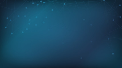 Fototapeta premium Blockchain Network Polygonal Nano Technology Design. Futuristic Artificial Intelligence Network Nodes Vector