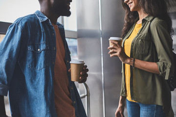 Man and woman standing opposite each other