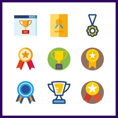 9 best icon. Vector illustration best set. ranking and medal icons for best works - 255771263