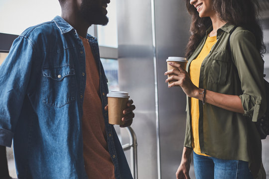 Man and woman standing opposite each other