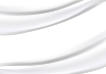 White silk satin background smooth texture background. Beautiful White Silk. Drapery Textile Background, Vector Illustration.