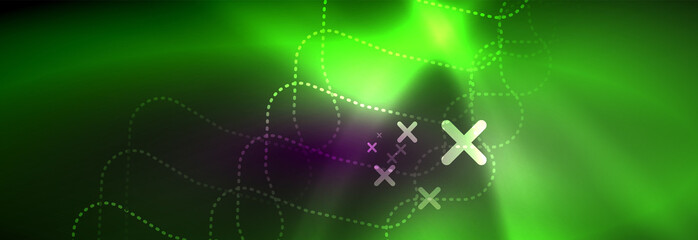 Glowing neon abstract lines, techno futuristic template