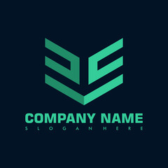 Obraz premium abstract letter E S G M arrow vector logo