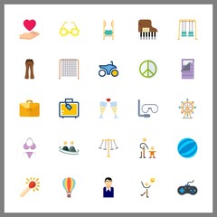 25 leisure icon. Vector illustration leisure set. frienship and pacifism icons for leisure works