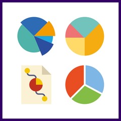 4 budget icon. Vector illustration budget set. pie chart icons for budget works