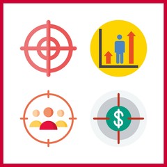 arrow icon. target and profits vector icons in arrow set. Use this illustration for arrow works.