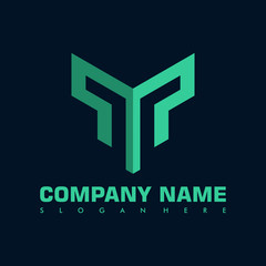 Obraz premium abstract fox head letter M vector flat logo