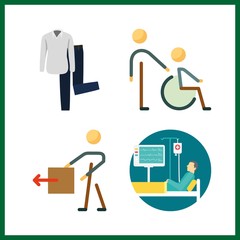 4 smiling icon. Vector illustration smiling set. disabled and patient icons for smiling works