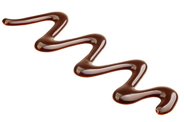 Liquid chocolate syrup isolated on white background, clipping path, full depth of field