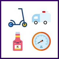 4 fast icon. Vector illustration fast set. velocity and scooter icons for fast works