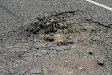 abstract background texture of the old road with cracks