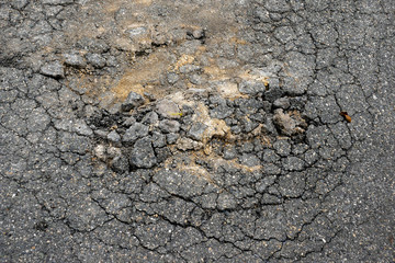abstract background texture of the old road with cracks