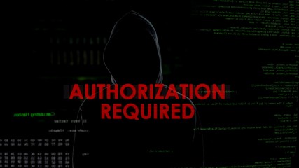Obraz premium Authorization required unsuccessful hacking attempt on email box, anonymous
