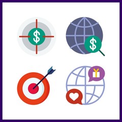 4 point icon. Vector illustration point set. targeting and internet icons for point works