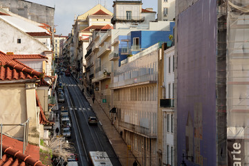 Fototapeta na wymiar Alecrim street in Lisbon