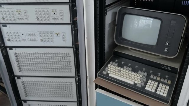 Vintage Computer At Workspace. The Research Center