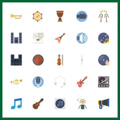 25 sound icon. Vector illustration sound set. relations and electric guitar icons for sound works