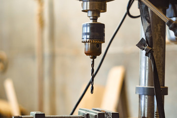 drilling machine in the workshop
