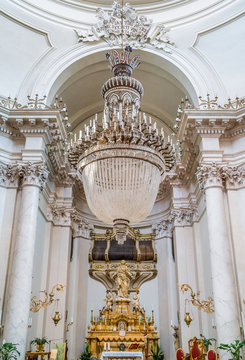 Altar with Saint Agatha statue in the Church Badia di Sant'Agata in Catania, Sicily, Italy.
