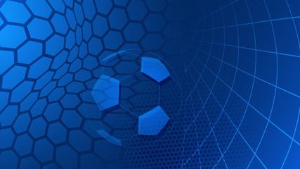 Football or soccer background with big ball in blue colors © Olga Moonlight