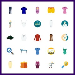 25 female icon. Vector illustration female set. purses and tank top icons for female works