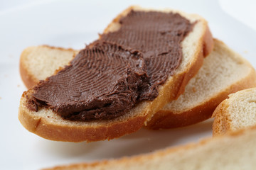 bread with chocolate cream