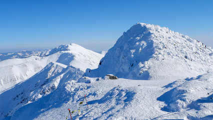 Fototapeta na wymiar View from the Chopok mountain, the highest peak of Low Tatras, Jasna, Slovakia