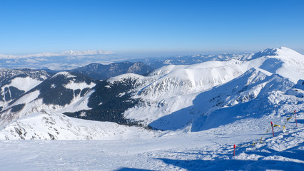 View from the Chopok mountain, the highest peak of Low Tatras, Jasna, Slovakia