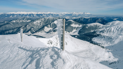 View from the Chopok mountain, the highest peak of Low Tatras, Jasna, Slovakia