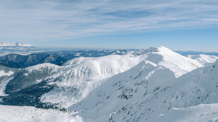 View from the Chopok mountain, the highest peak of Low Tatras, Jasna, Slovakia