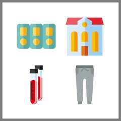 4 professional icon. Vector illustration professional set. real estate and folders icons for professional works
