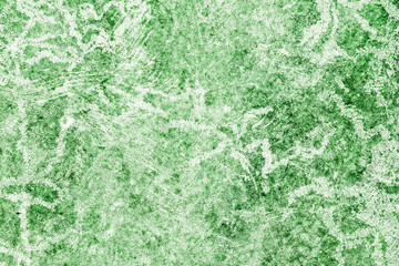 Grunge leaking paint wet wall. Dirty stained green concrete backdrop for graphic design.