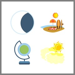 4 cloud icon. Vector illustration cloud set. cloudy and moon icons for cloud works