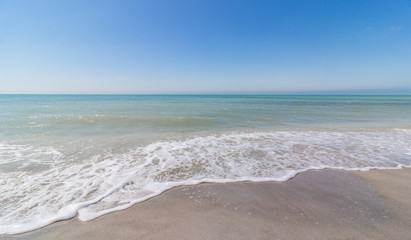 Florida beach looking into the Gulf of Mexico during a clear day