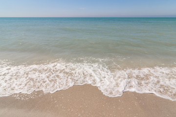 Florida beach looking into the Gulf of Mexico during a clear day