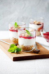 Homemade Strawberry Cheesecake In A Glass