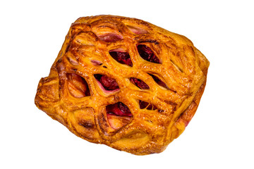 Cherry strudel isolated on the white background